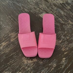 Coach Women's Pink Slide Sandals